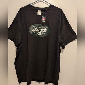 NFL New York Jets Black Tee with Green & White Logo